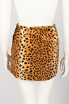 HELEN STOREY Leopard Faux Fur Mini Skirt S