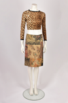 ROBERTO CAVALLI BLOCK PRINT MIDI SKIRT