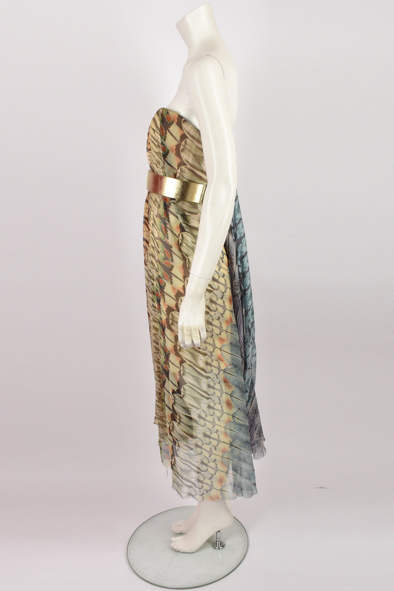Alexander McQUEEN フレアスカート　モノトーン　鳥柄 Alexander McQUEEN フレアスカート モノトーン 鳥柄 Alexander
