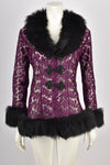 CATWALK COLLECTION PURPLE LACE FUR JACKET M