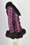 CATWALK COLLECTION PURPLE LACE FUR JACKET M