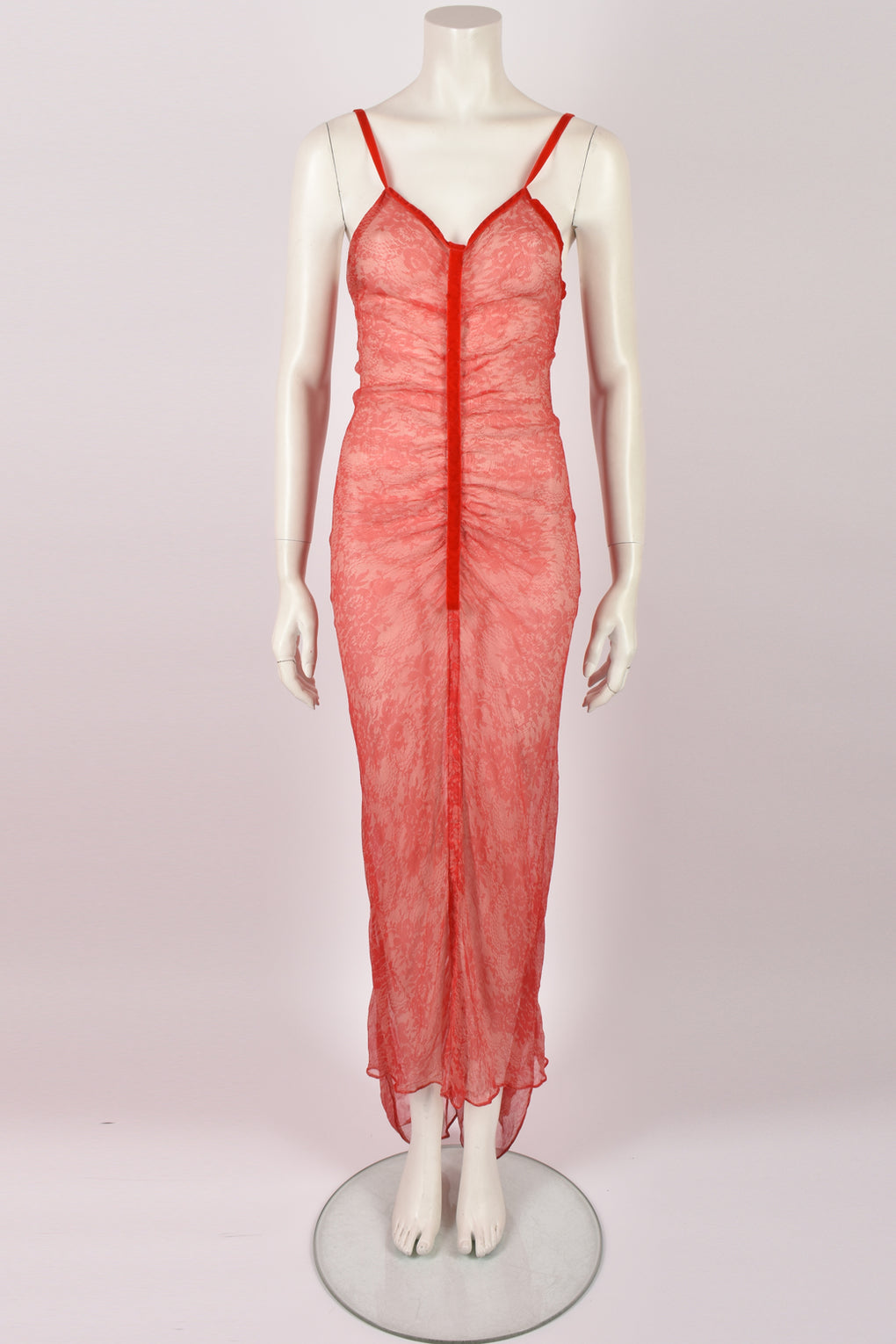 VOYAGE LACE PRINT SHEER DRESS S-M