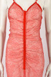 VOYAGE LACE PRINT SHEER DRESS S-M
