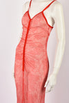 VOYAGE LACE PRINT SHEER DRESS S-M