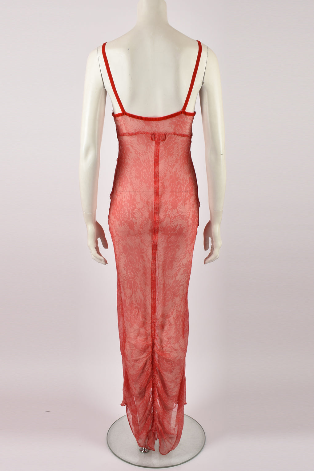 VOYAGE LACE PRINT SHEER DRESS S-M
