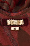 VOYAGE RED DEVORE SHEER DRESS M