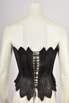 PAUL SEVILLE EMBOSSED LEATHER CORSET TOP WITH SPIKED EDGE