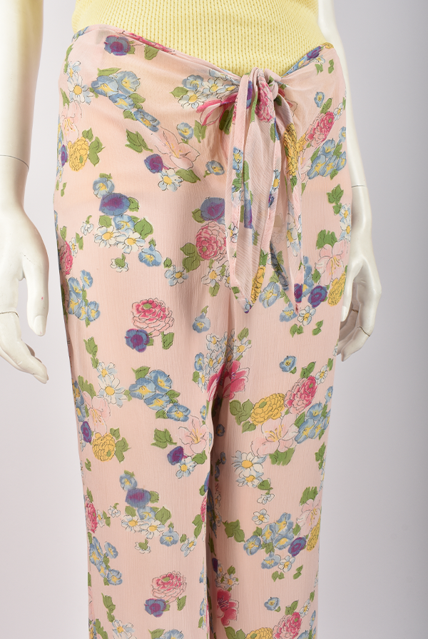 MOSCHINO CHEAP AND CHIC PASTEL FLORAL TROUSERS