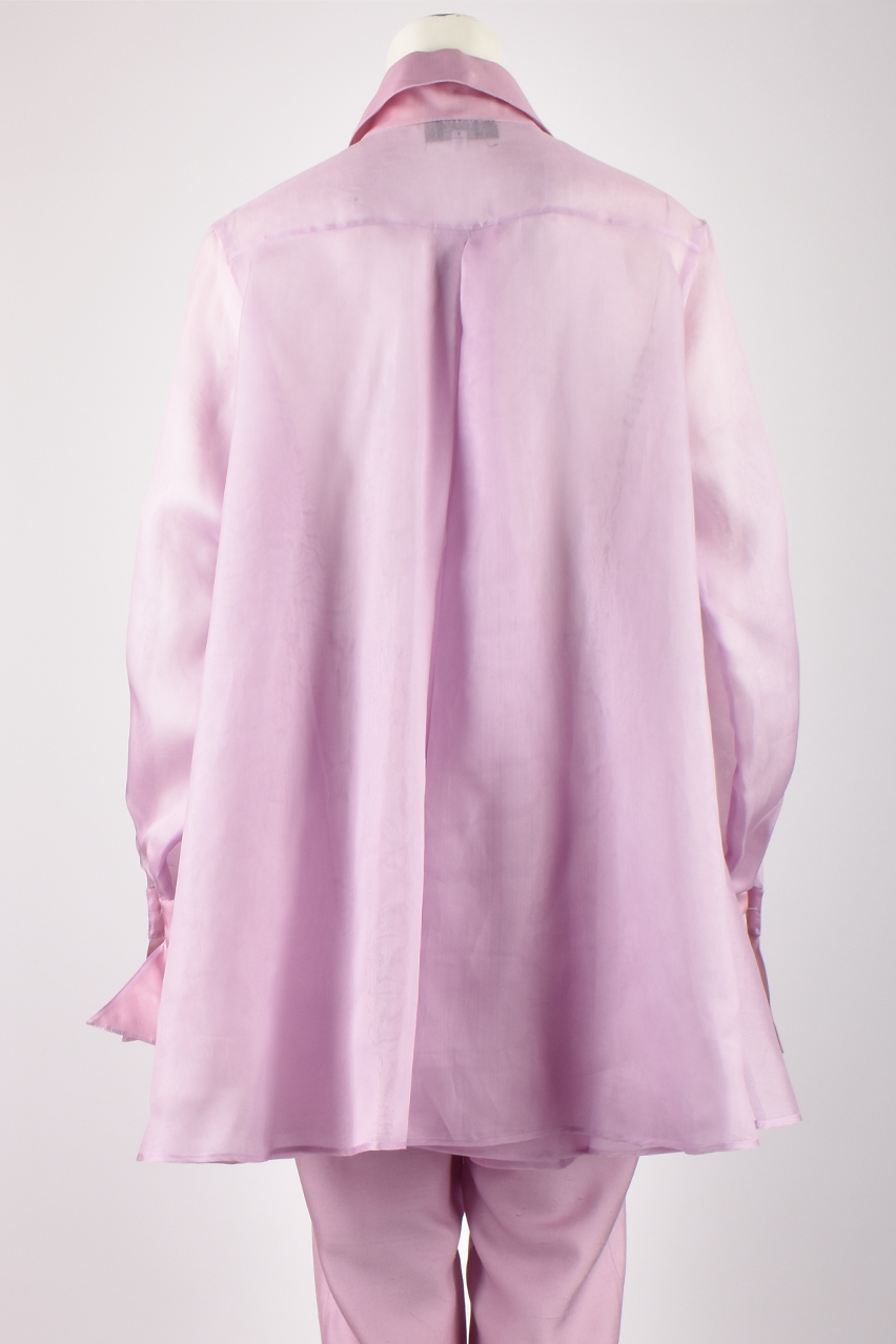 CLAUDE MONTANA RUNWAY S/S 1992 LILAC ORGANZA SHIRT
