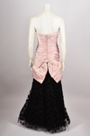 BELLEVILLE SASSOON STRAPLESS RUCHED PINK AND BLACK GOWN