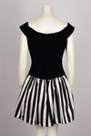 BELLEVILLE SASSOON VELVET AND STRIPED CORSET MINI DRESS