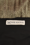 BOB MACKIE GOLD HOUNDSTOOTH STRAPLESS DRESS