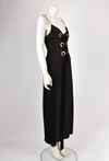 ELLERY BLACK MAXI DRESS WITH LACE UP CORSET FRONT DETAIL