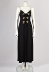 ELLERY BLACK MAXI DRESS WITH LACE UP CORSET FRONT DETAIL