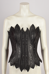 PAUL SEVILLE EMBOSSED LEATHER CORSET TOP WITH SPIKED EDGE