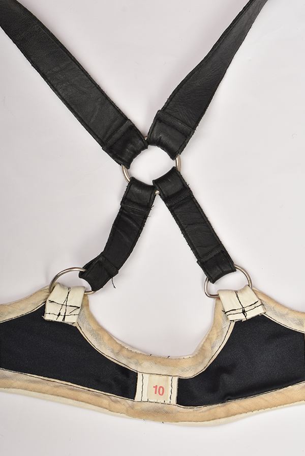 BLACK AND WHITE LEATHER BRA TOP AND SKIRT SET