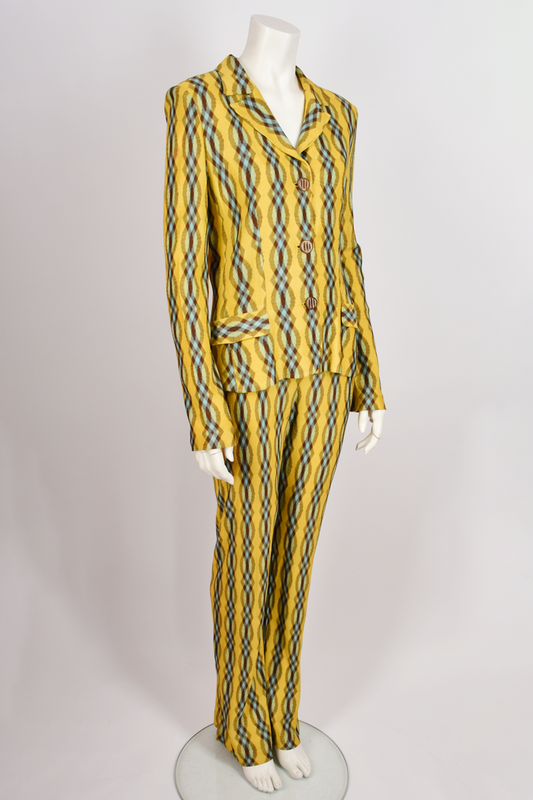 MISSONI YELLOW AND BLUE TROUSER SUIT