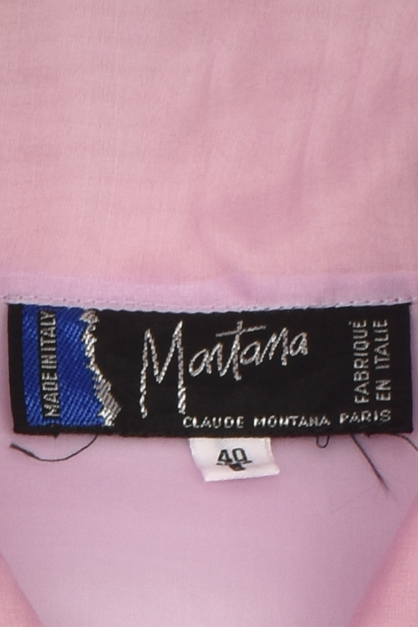 CLAUDE MONTANA RUNWAY S/S 1992 LILAC ORGANZA SHIRT