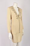 OZBEK CREAM SKIRT SUIT WITH TRIANGLE ATTACHMENTS
