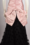 BELLEVILLE SASSOON STRAPLESS RUCHED PINK AND BLACK GOWN