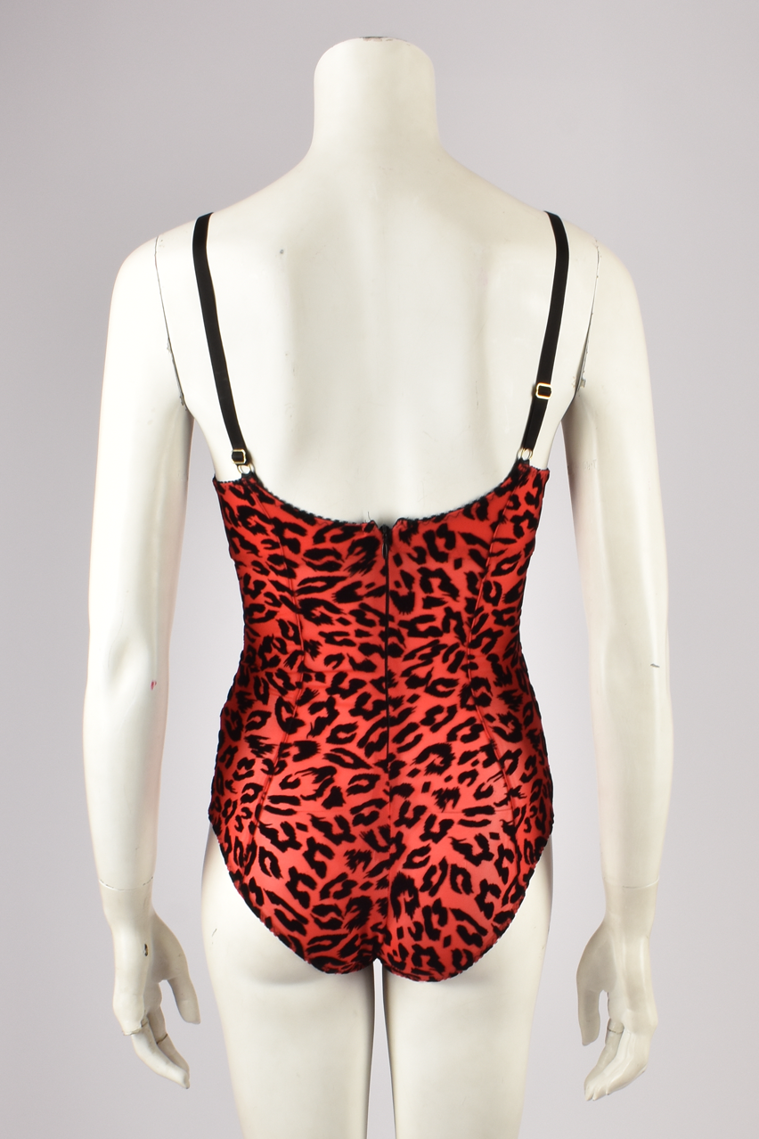 AGENT PROVOCATEUR RED LEOPARD BODYSUIT