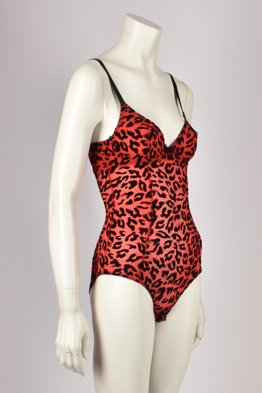 AGENT PROVOCATEUR RED LEOPARD BODYSUIT