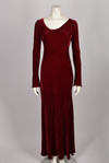BEN DE LISI RED VELVELT MAXI DRESS