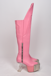 RICK OWENS S/S 2021 RUNWAY PINK KNEE HIGH PLATFORM BOOTS