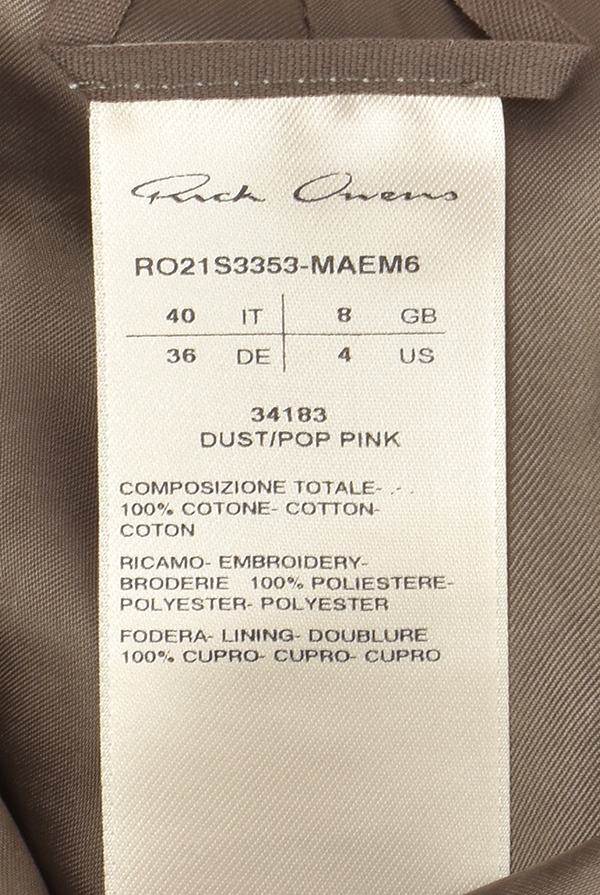 RICK OWEN S/S 2021 RUNWAY PINK SET