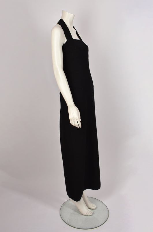 CHANEL BLACK WOOL MAXI DRESS