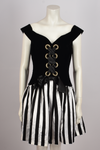 BELLEVILLE SASSOON VELVET AND STRIPED CORSET MINI DRESS