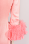 60S PINK MAXI DRESS WITH FEATHERS