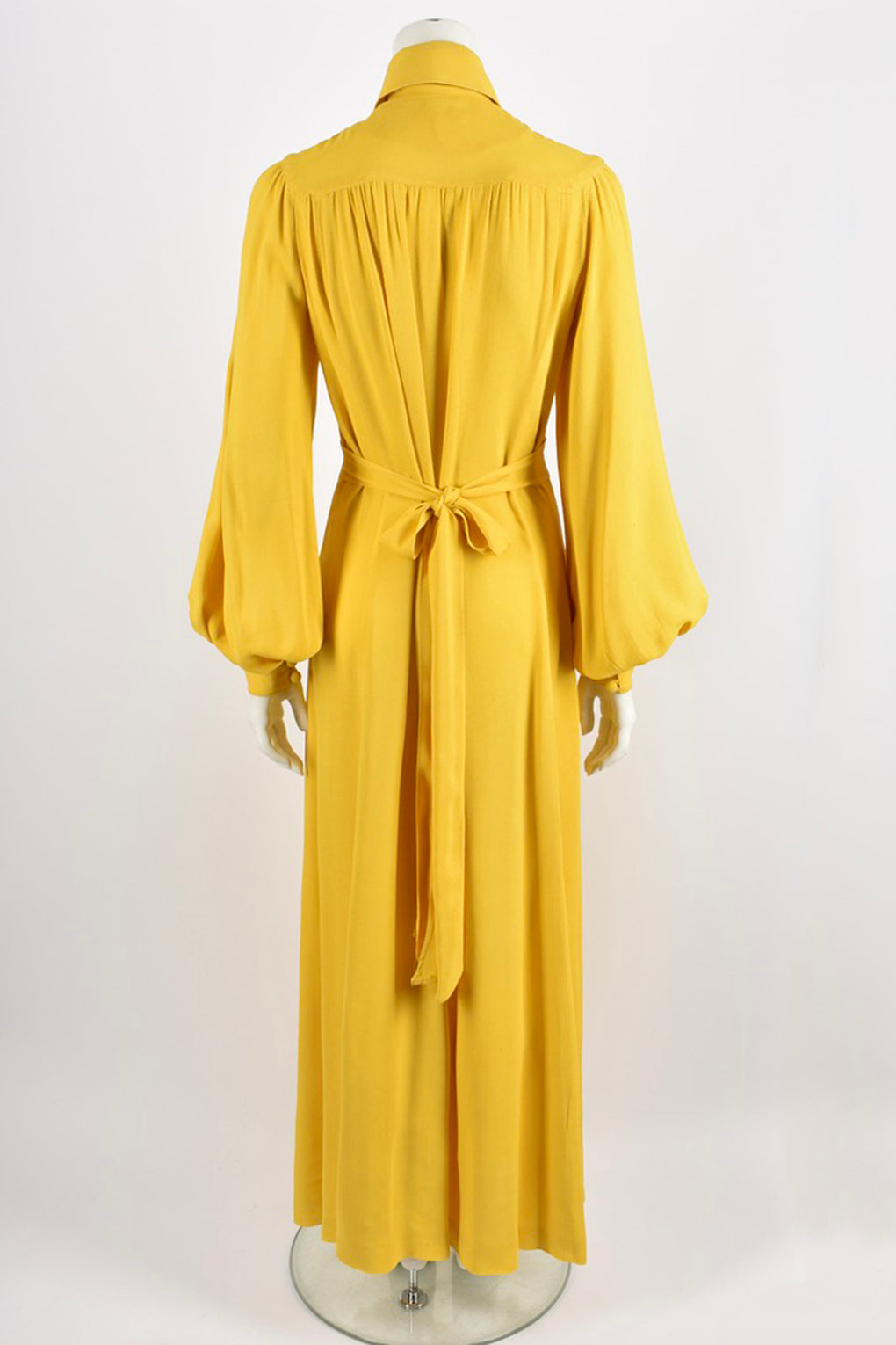 OSSIE CLARK 1970s yellow maxi dress S-M-L