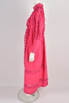 VINTAGE 70s bright pink Mexican dress L