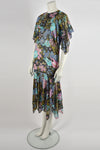 DAVID SILVERMAN 70s floral print dress S