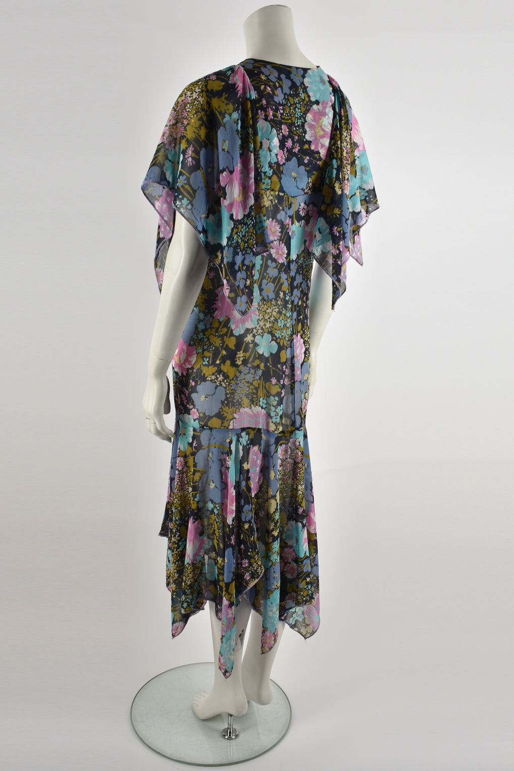 DAVID SILVERMAN 70s floral print dress S