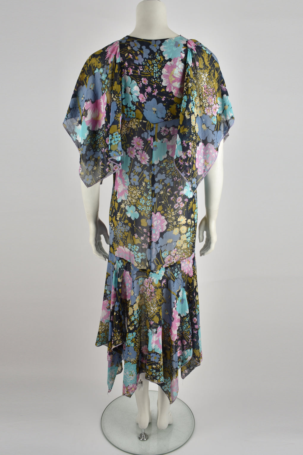 DAVID SILVERMAN 70s floral print dress S