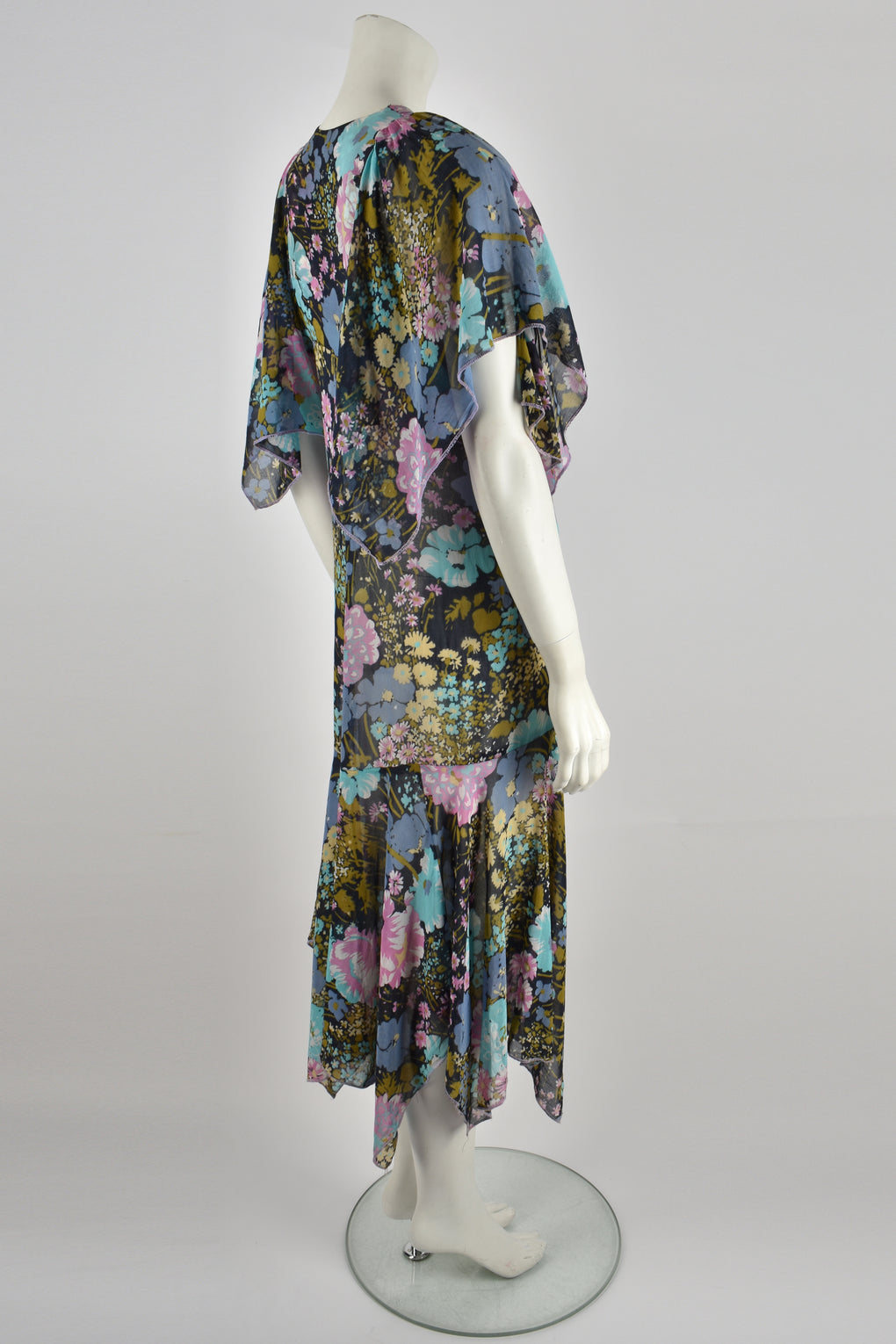 DAVID SILVERMAN 70s floral print dress S