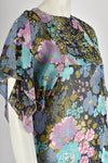 DAVID SILVERMAN 70s floral print dress S