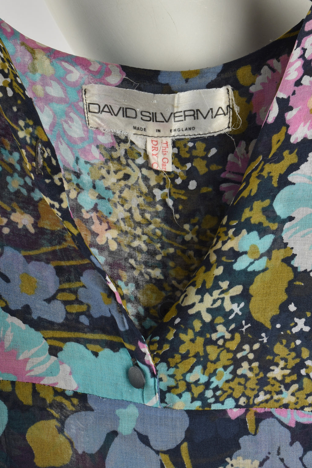 DAVID SILVERMAN 70s floral print dress S
