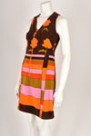 MOVE 1960s towelling geometric print dress XS