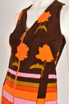 MOVE 1960s towelling geometric print dress XS