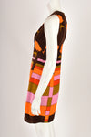 MOVE 1960s towelling geometric print dress XS