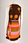 MOVE 1960s towelling geometric print dress XS