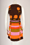MOVE 1960s towelling geometric print dress XS