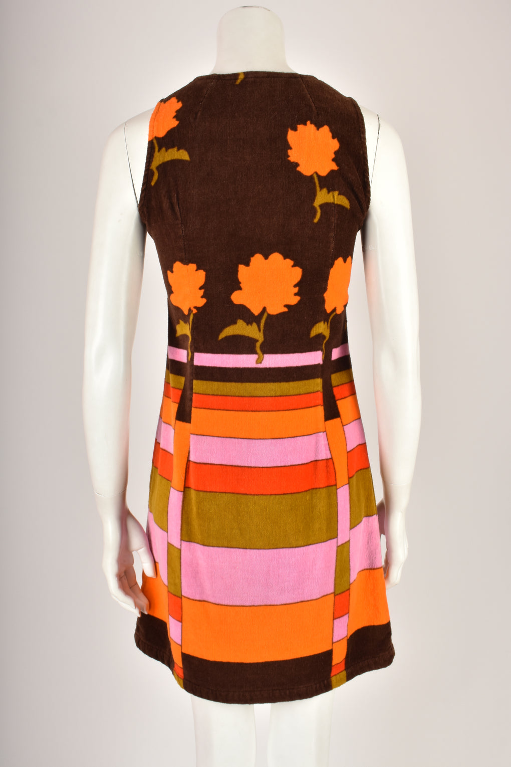 MOVE 1960s towelling geometric print dress XS