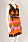 MOVE 1960s towelling geometric print dress XS
