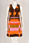 MOVE 1960s towelling geometric print dress XS