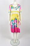 LEONARD PARIS 80s cotton dress / M-L