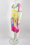 LEONARD PARIS 80s cotton dress / M-L